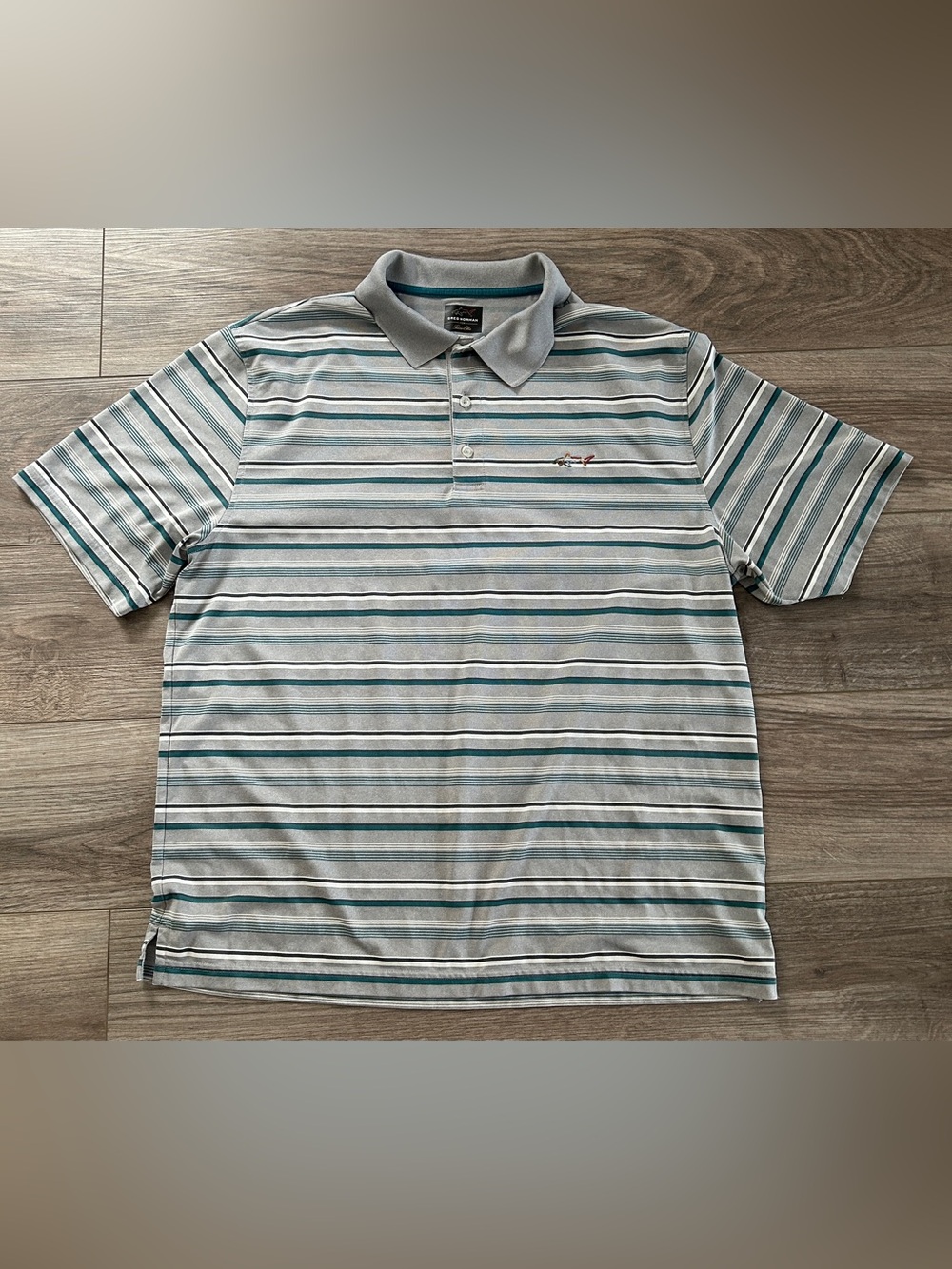 Greg Norman Collection "Play Dry" Striped Performance Golf Polo